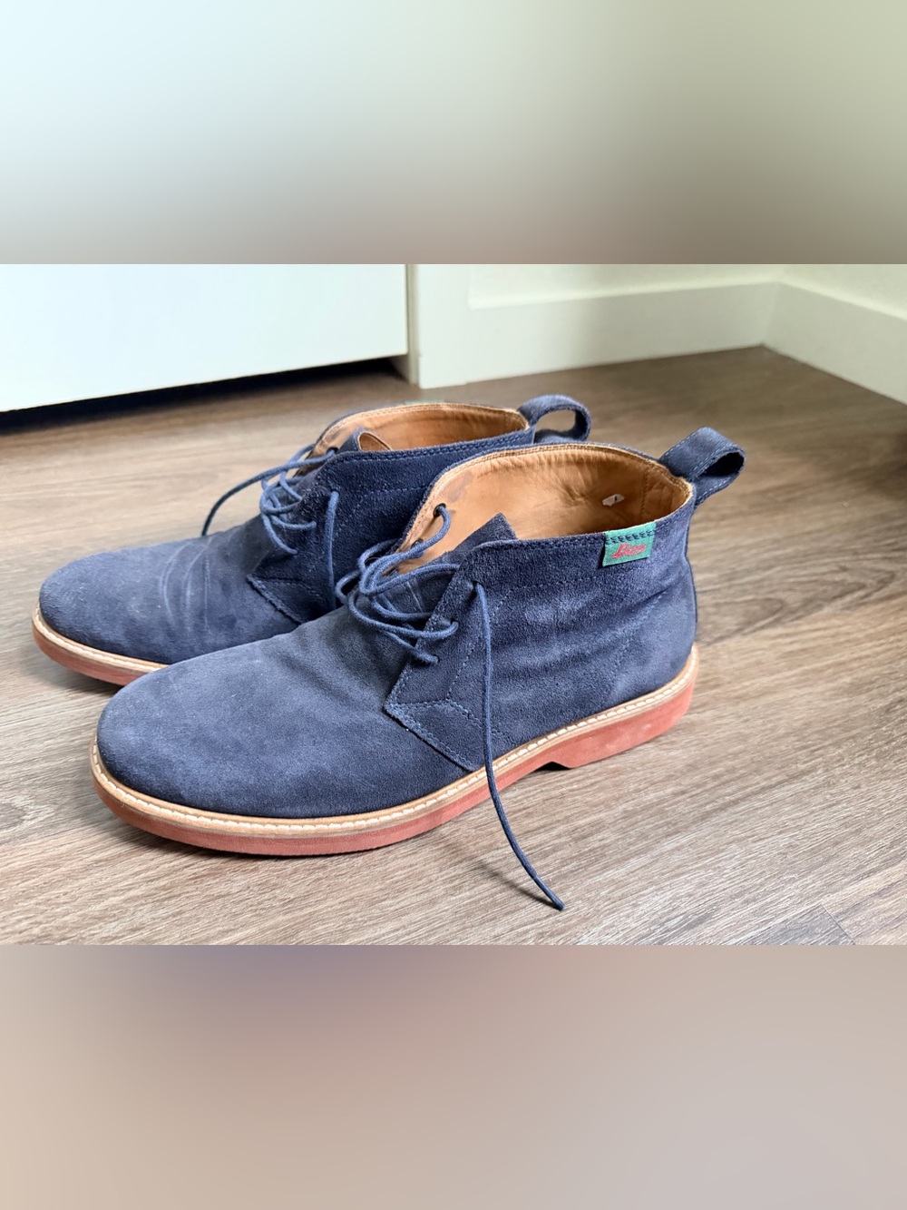 Boss Navy Suede  Boots with Tan/Rust Sole
